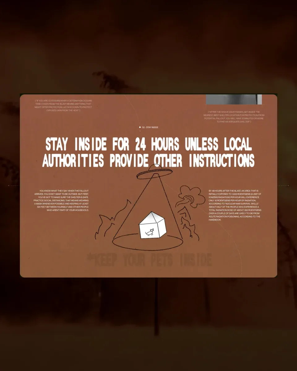Nuke mockup in warm brown tones with large text